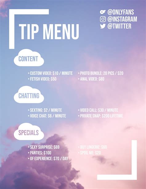 only fans menu ideas|OnlyFans Menu Ideas, Tips & Examples (3 Free Templates)